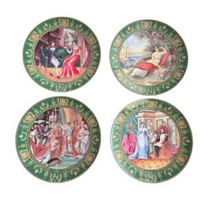 Set of 4 Plates, De Limoges Napoleon De Boulme Porcelain Collector Plates France